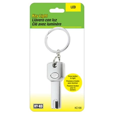 Hy-Ko Hy-Ko Products 215554 Key Shaped LED Flashlight with Key Chain; Silver 215554